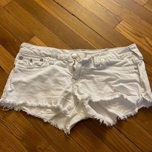 True Religion White Jean Shorts. Size 30